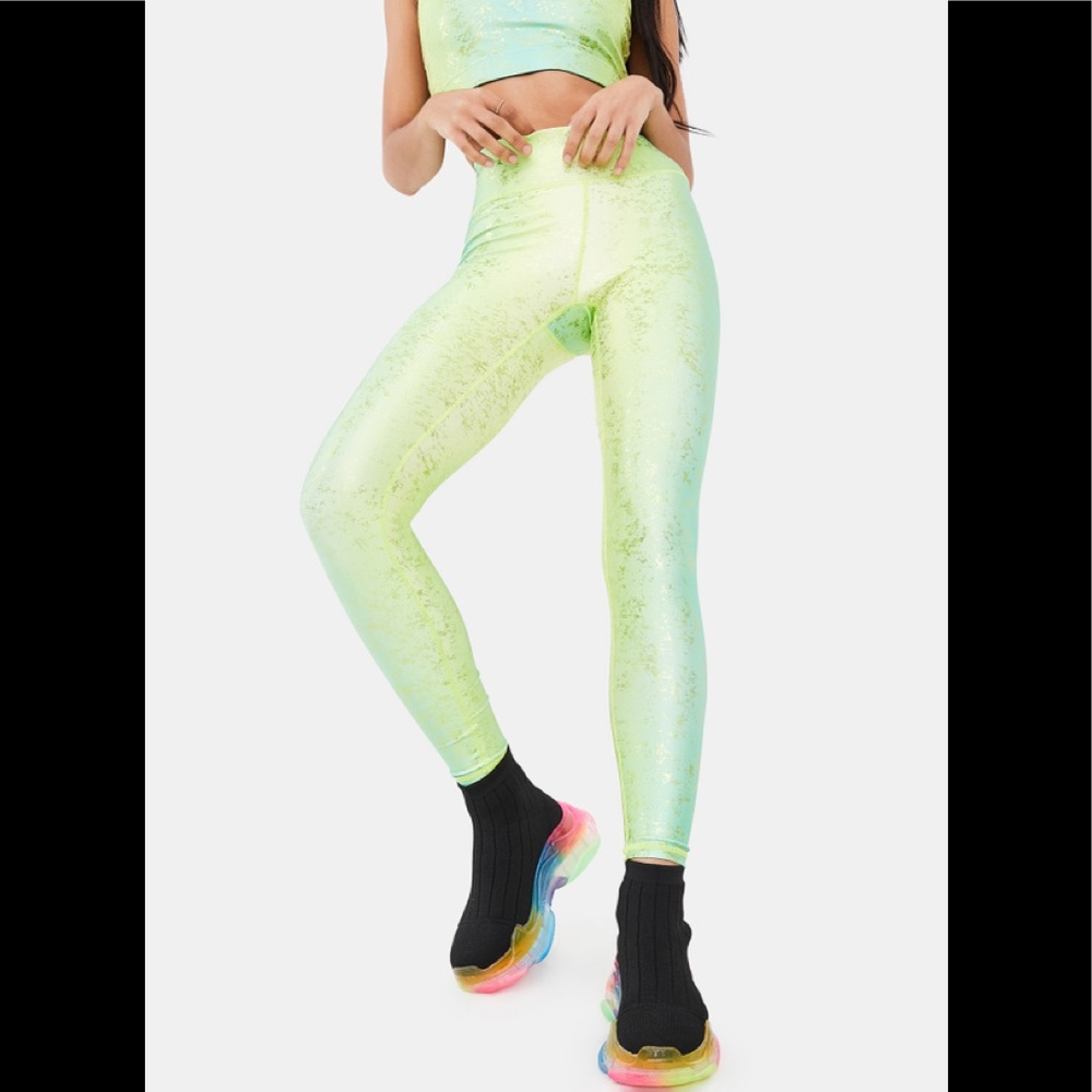 NWT Terez Fantasy Balayage Foil-Print Leggings